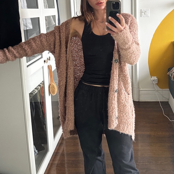 FREE PEOPLE CHUNKY CARDIGAN SWEATER - Picture 4 of 7